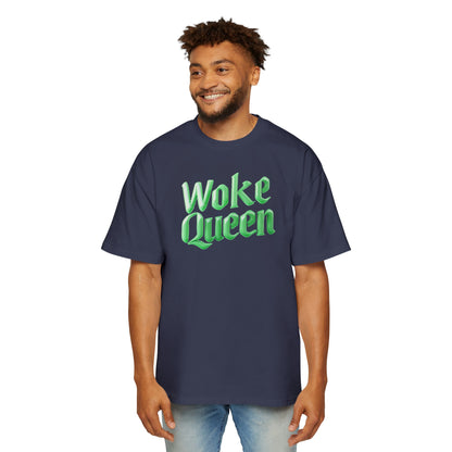 Men's Heavy Oversized Woke Queen Green Tee