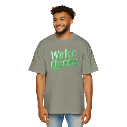 Men's Heavy Oversized Woke Queen Green Tee