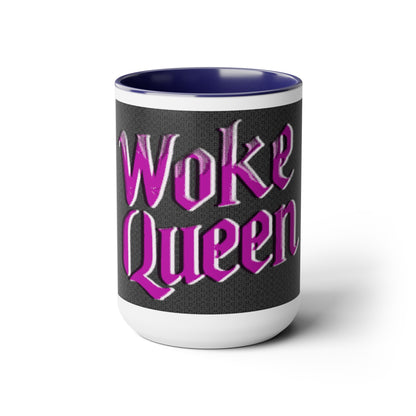 Woke Queen Two-Tone Coffee Mugs, 15oz