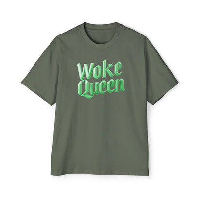 Men's Heavy Oversized Woke Queen Green Tee