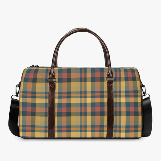 Small Earthtone Plaid V1 Duffle Bag