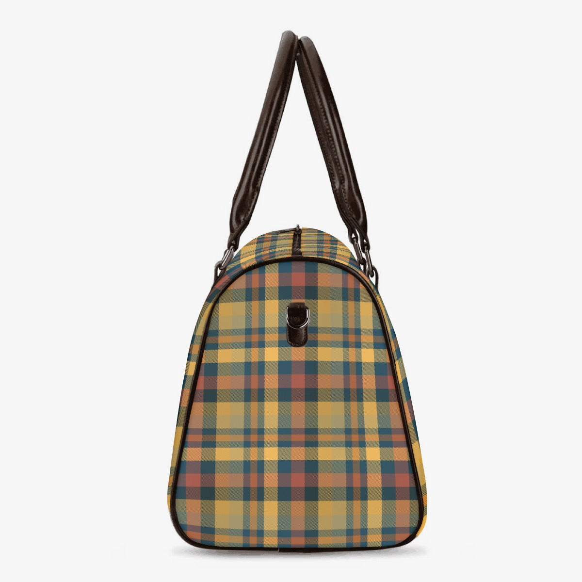 Small Earthtone Plaid V1 Duffle Bag