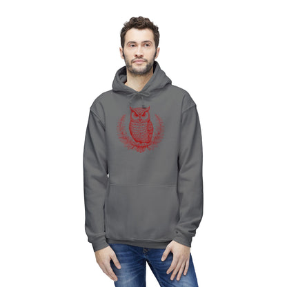 Owl Design Unisex Hooded Sweatshirt - Cozy & Stylish Gift for Nature Lovers