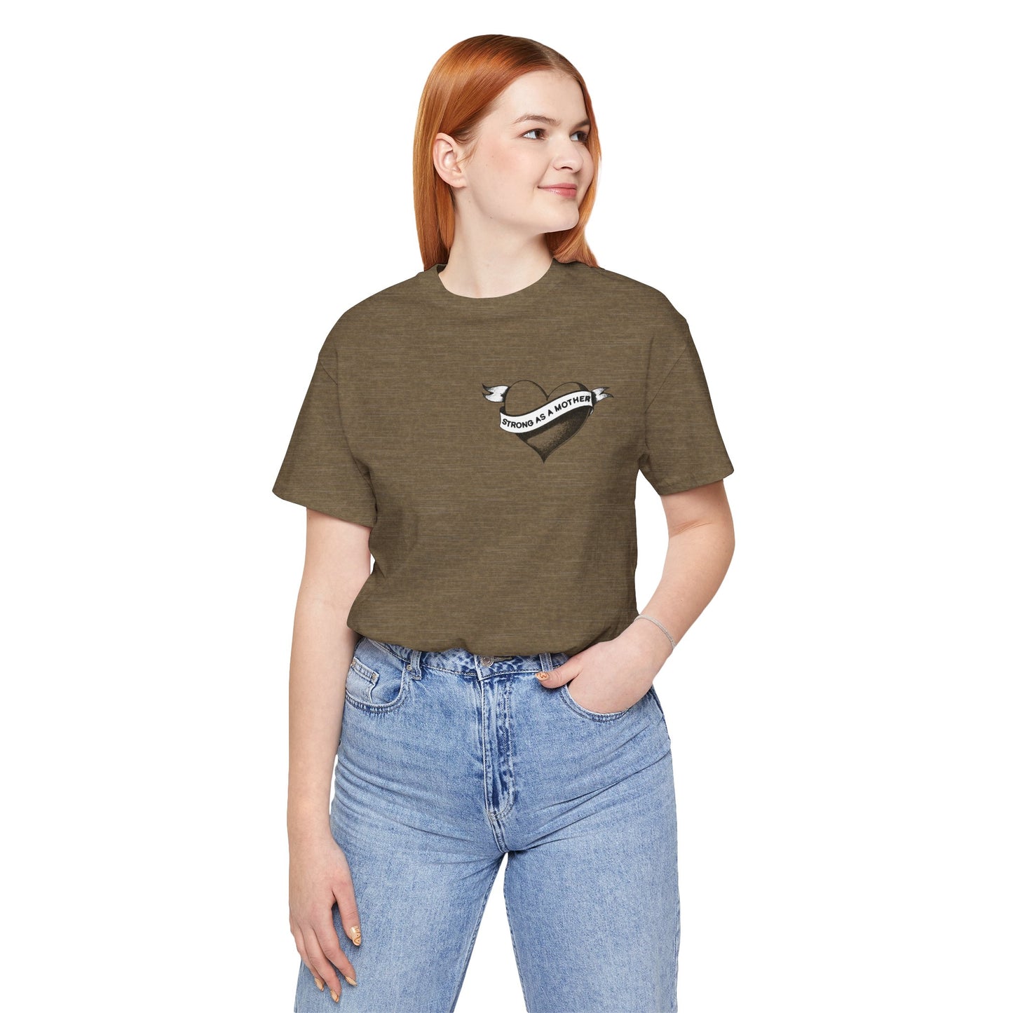 Unisex Strong as a Mother Rockabilly Heart Jersey Short Sleeve Tee