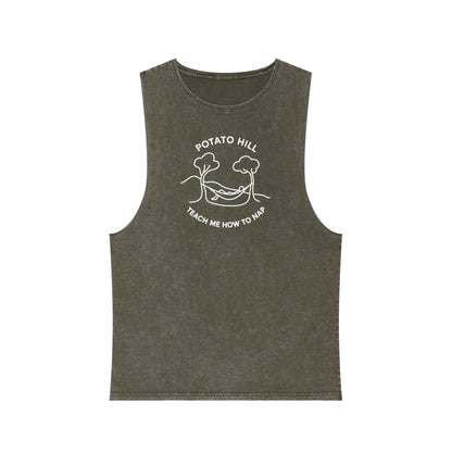 Casual Graphic Tank Top, Potato Hill Teach Me How to Nap, Summer Apparel, Unisex Summer Shirt, Gift for Him, Her, Outdoor Wear, Beach Style