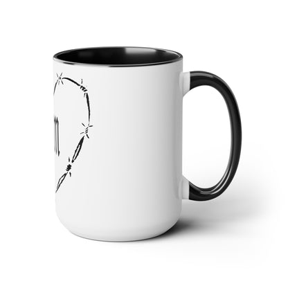 I HEART MOM Two-Tone Coffee Mugs, 15oz