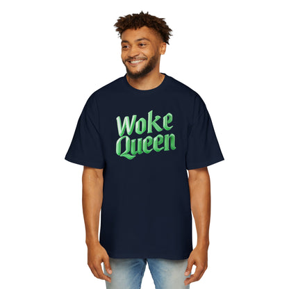 Men's Heavy Oversized Woke Queen Green Tee