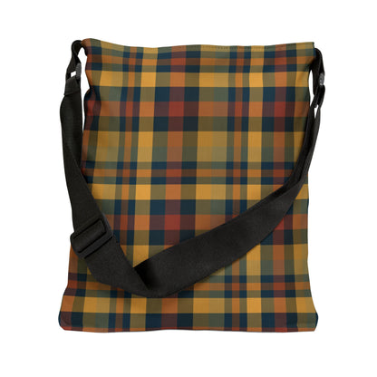 Earthtone Plaid Adjustable Tote Bag