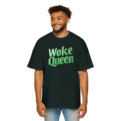 Men's Heavy Oversized Woke Queen Green Tee