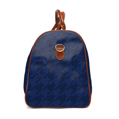 Blue Houndstooth Travel Bag