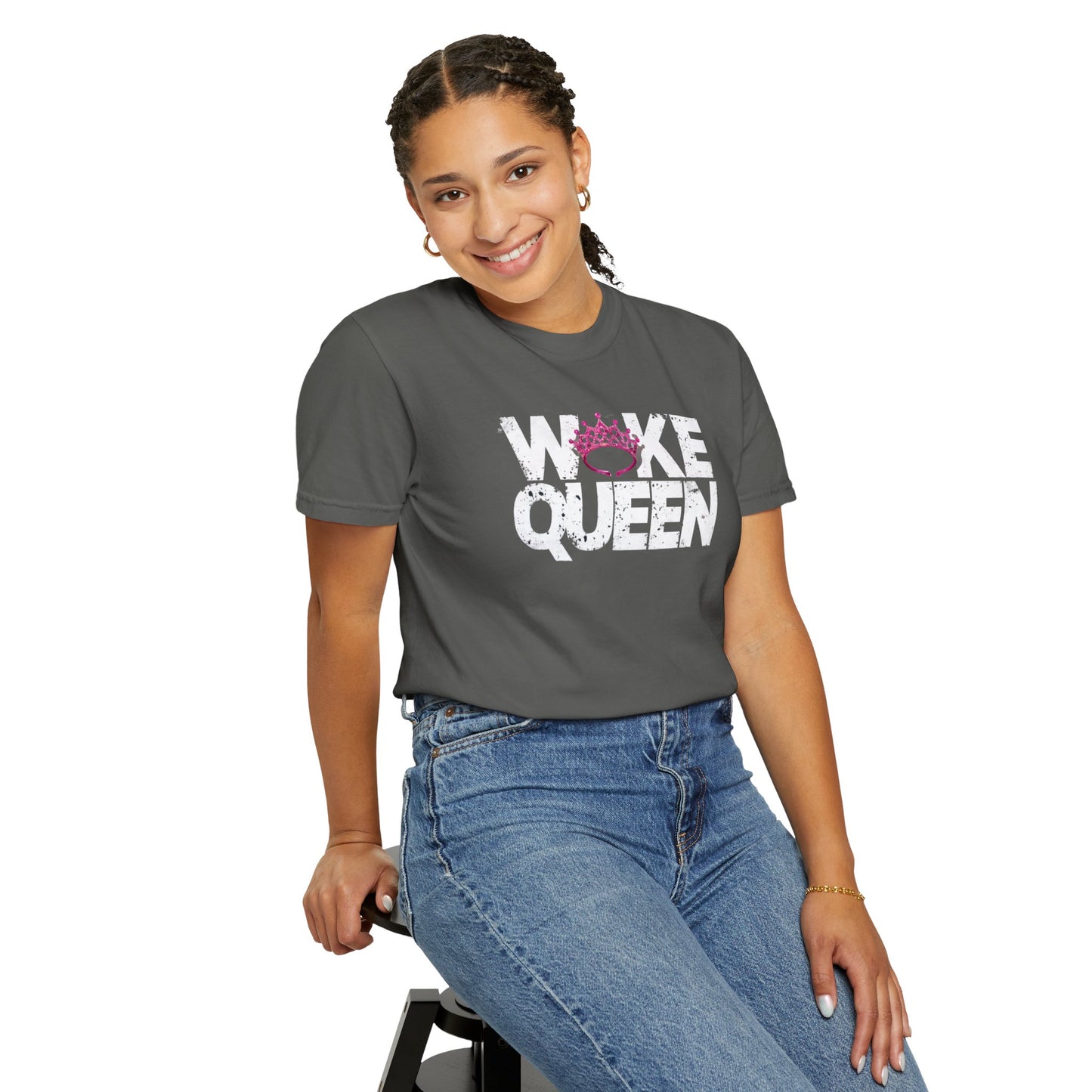 Unisex WOKE QUEEN Tiara Style Garment-Dyed T-shirt