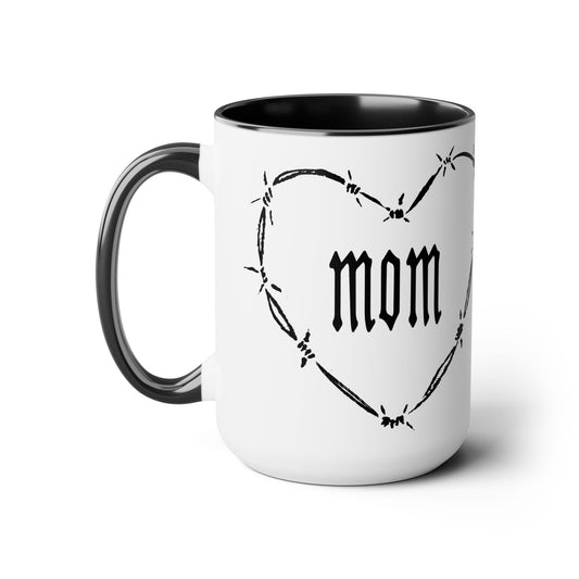 I HEART MOM Two-Tone Coffee Mugs, 15oz
