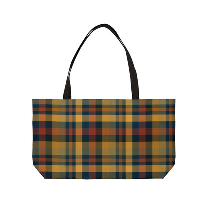 Earthtone Plaid Weekender Tote Bag