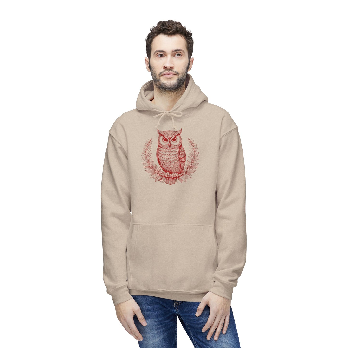 Owl Design Unisex Hooded Sweatshirt - Cozy & Stylish Gift for Nature Lovers
