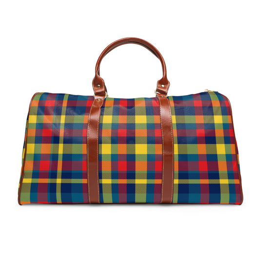 Primary Plaid Travel Bag