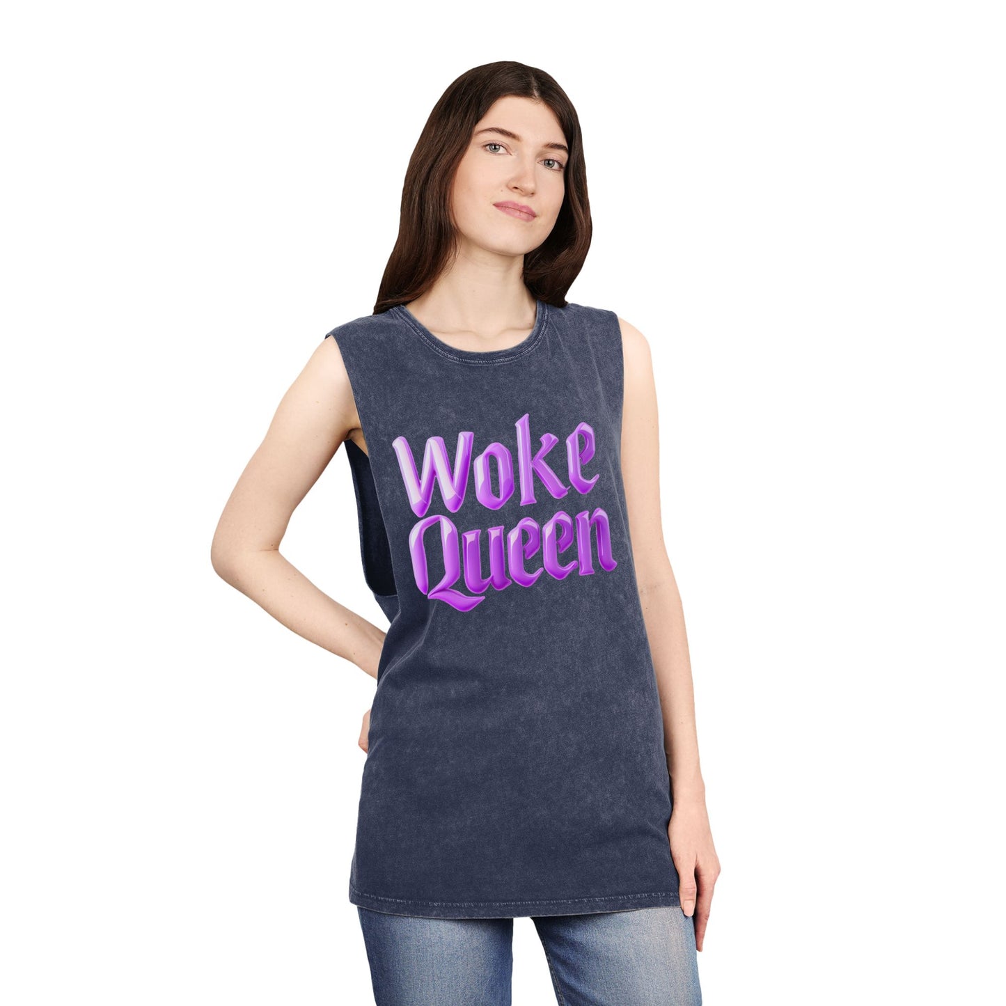 Unisex Woke Queen Stonewash Tank Top
