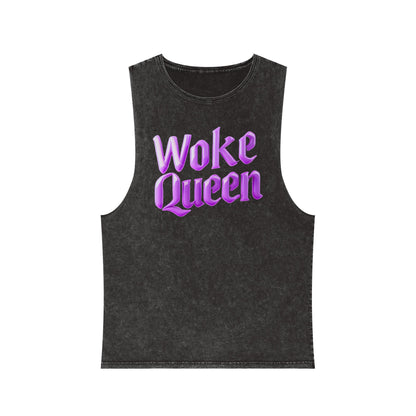Woke Queen Unisex Stonewash Tank Top