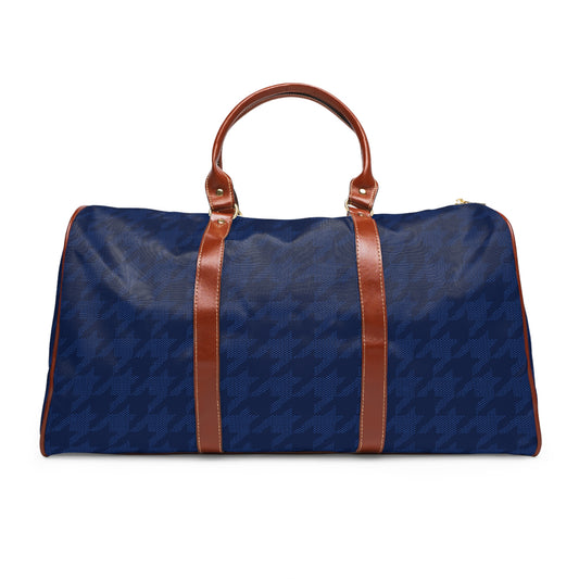 Blue Houndstooth Travel Bag