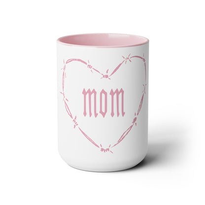 I HEART MOM Two-Tone Coffee Mugs, 15oz