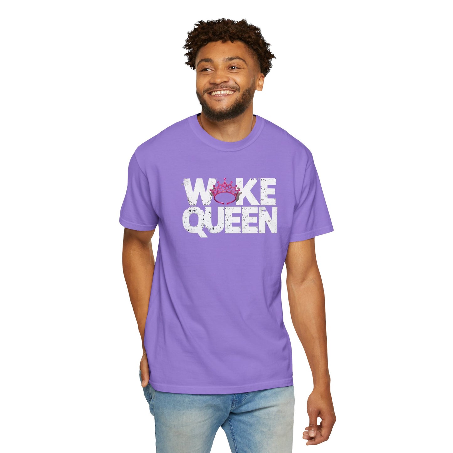 Unisex WOKE QUEEN Tiara Style Garment-Dyed T-shirt