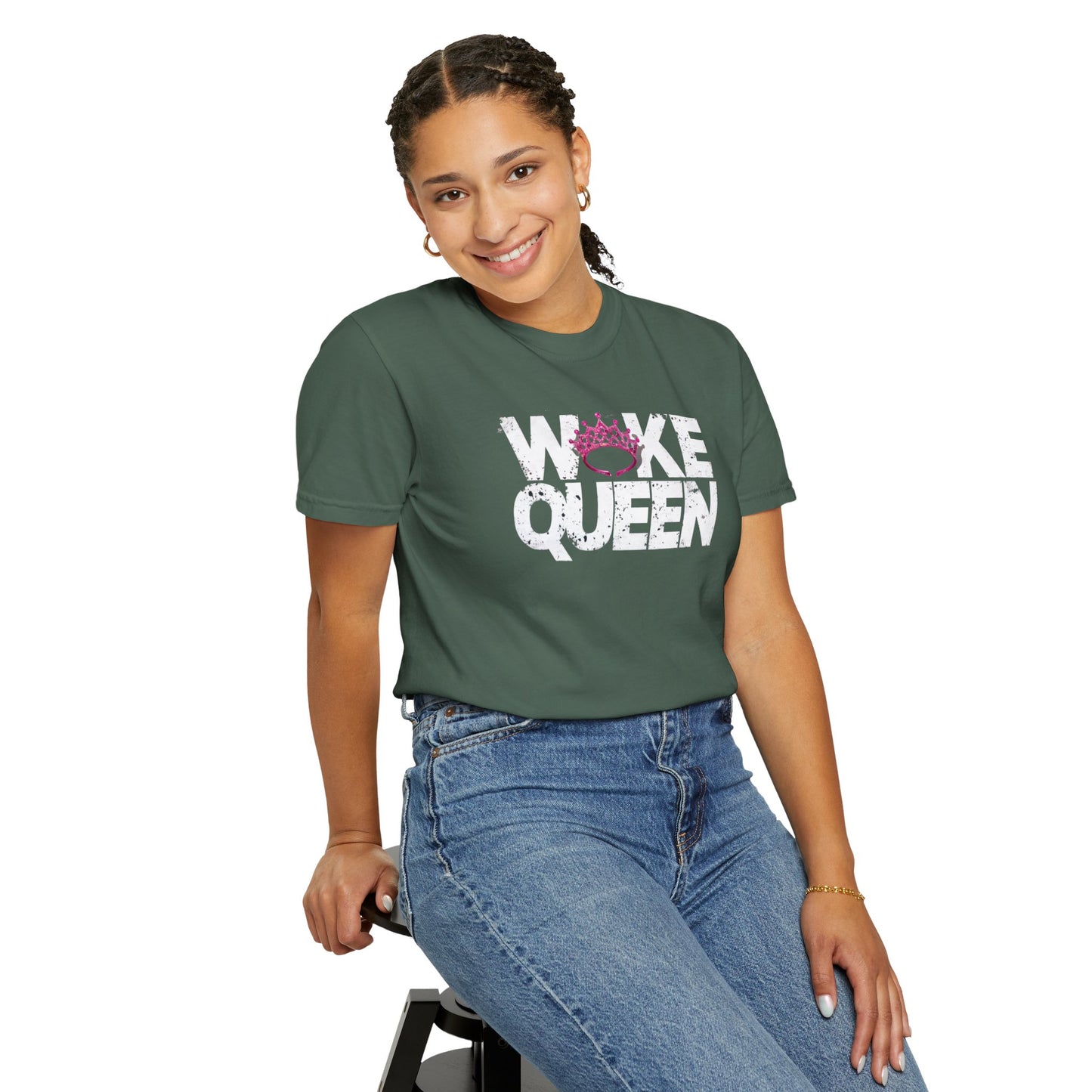 Unisex WOKE QUEEN Tiara Style Garment-Dyed T-shirt