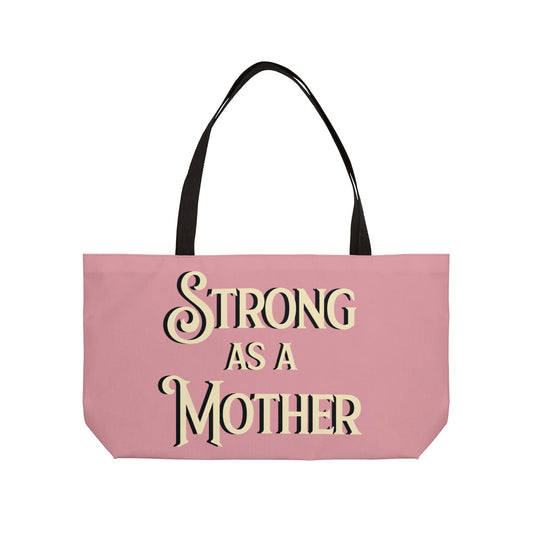 Strong as a Mother Classic Off White on Cherry Blossom Weekender Bag
