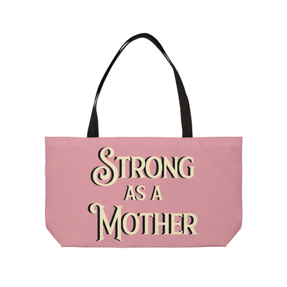 Strong as a Mother Classic Off White on Cherry Blossom Weekender Bag