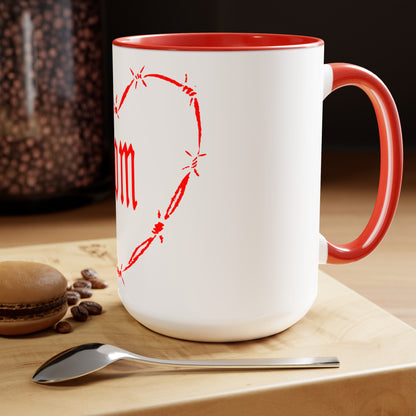 I HEART MOM Two-Tone Coffee Mugs, 15oz