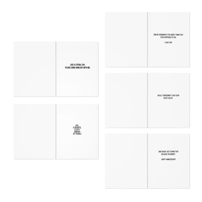 Bad grammar.  Good intentions. Funny Pun Greeting Cards 5-Pack — Assorted Humorous Birthday, Thank You & Everyday Cards