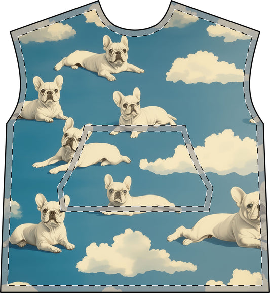 Blue Sky Frenchies Unisex Hooded Blanket