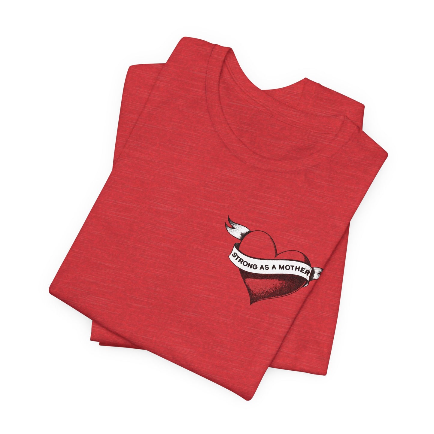 Unisex Strong as a Mother Rockabilly Heart Jersey Short Sleeve Tee