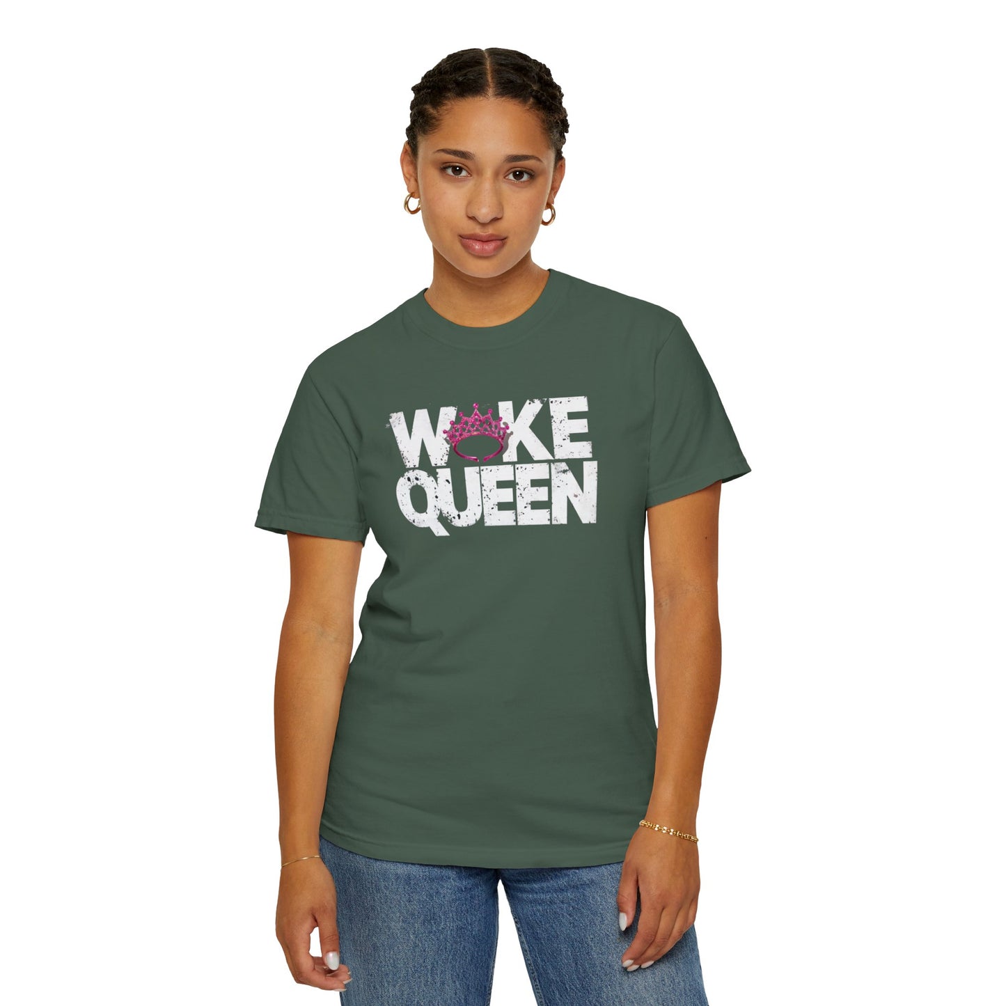 Unisex WOKE QUEEN Tiara Style Garment-Dyed T-shirt