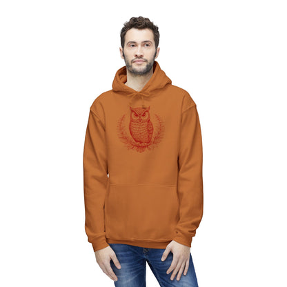Owl Design Unisex Hooded Sweatshirt - Cozy & Stylish Gift for Nature Lovers