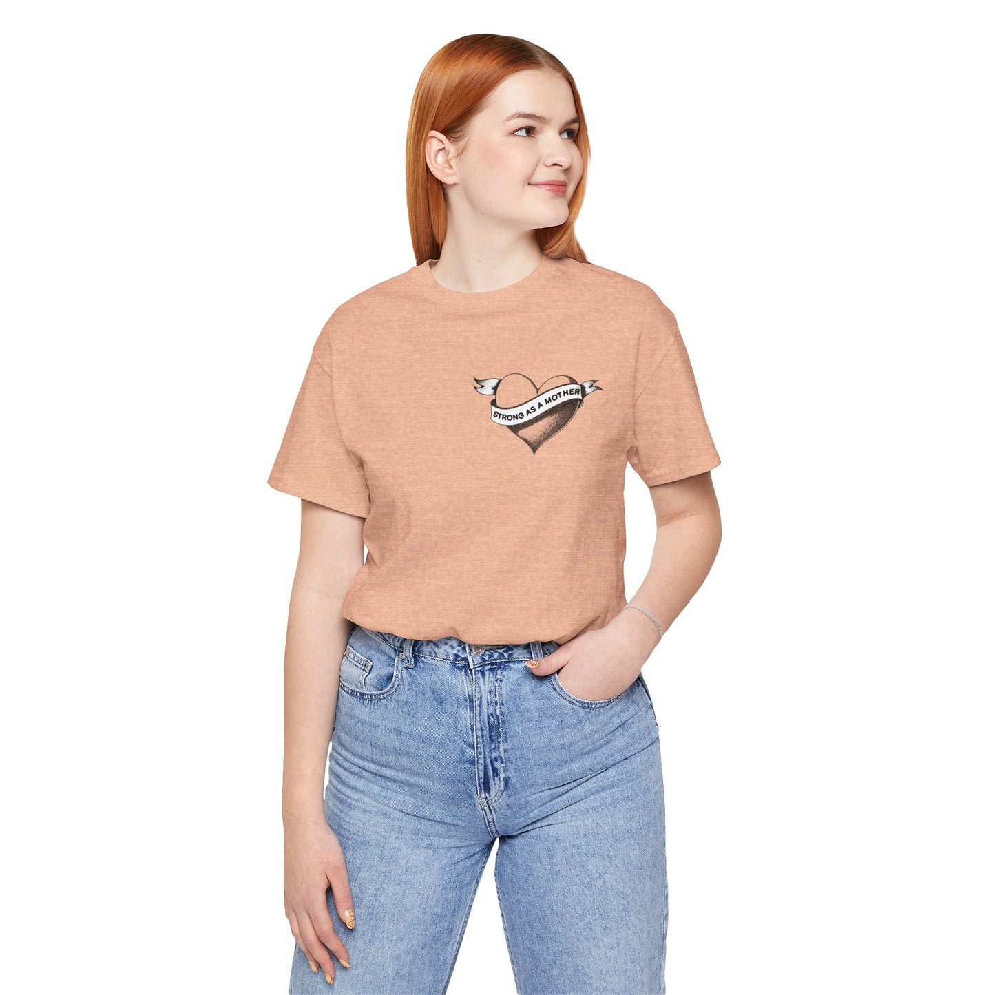 Unisex Strong as a Mother Rockabilly Heart Jersey Short Sleeve Tee