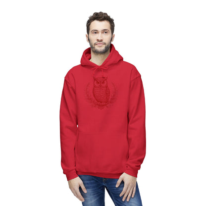 Owl Design Unisex Hooded Sweatshirt - Cozy & Stylish Gift for Nature Lovers