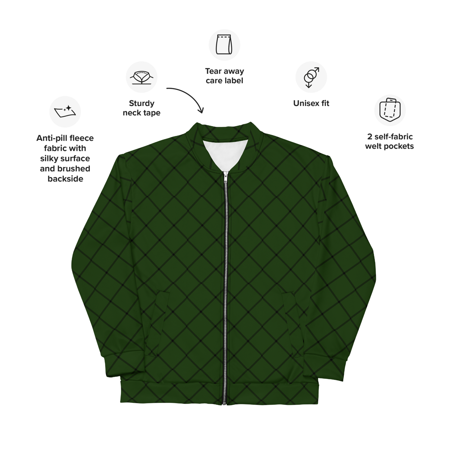 Unisex Bomber Jacket - Atomic Green