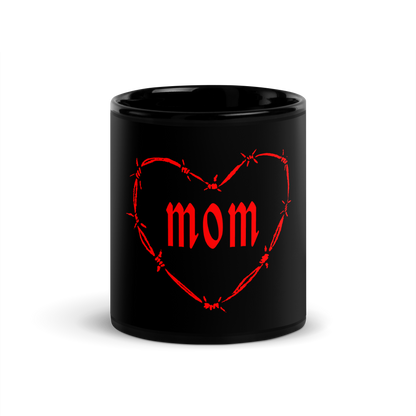 Red Tattoo Mom Heart Glossy Mug