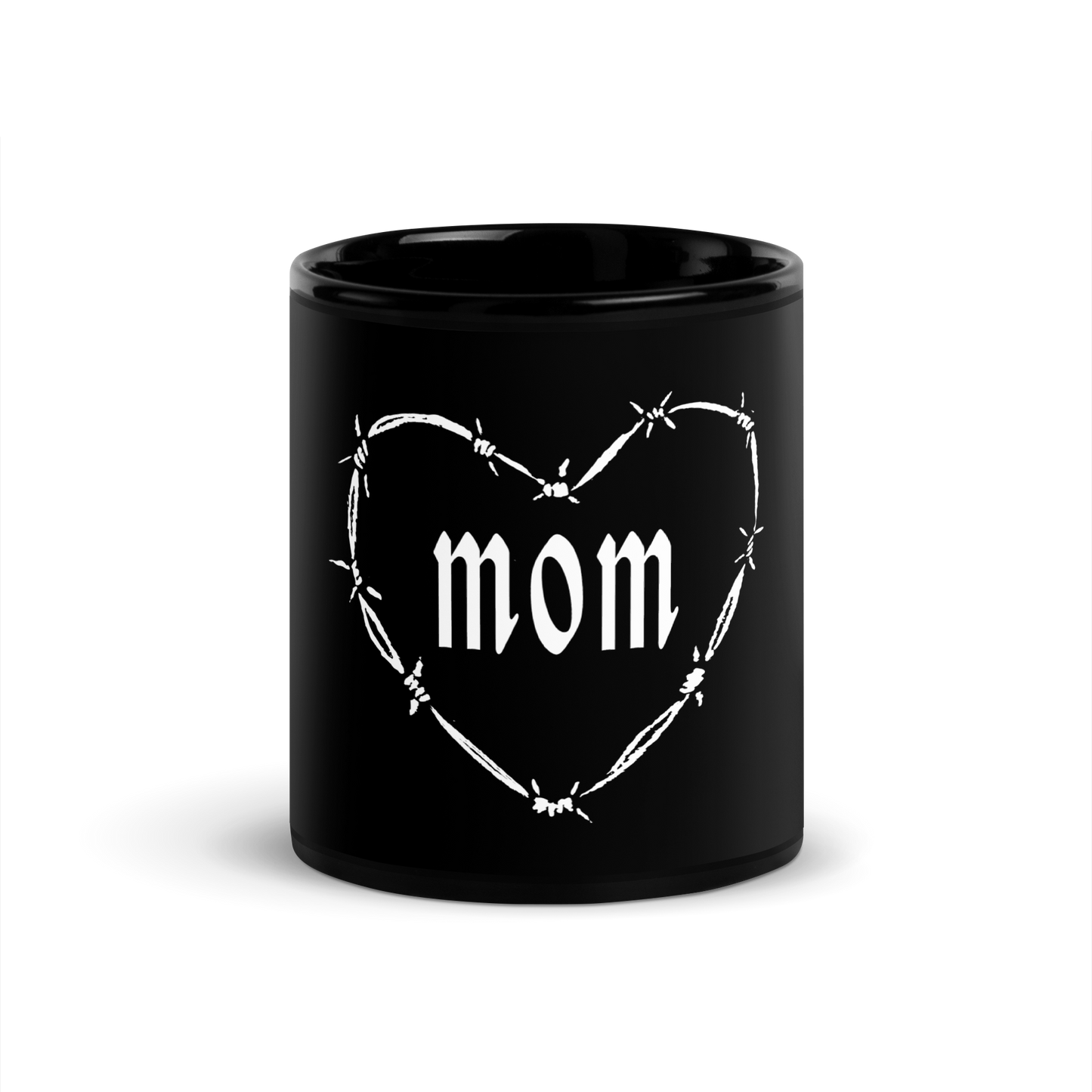White Mom Heart Mug
