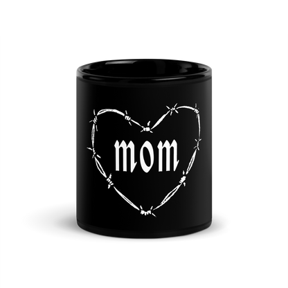 White Mom Heart Mug