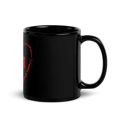 Red Tattoo Mom Heart Glossy Mug
