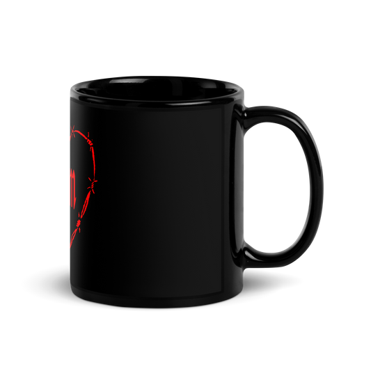 Red Tattoo Mom Heart Glossy Mug
