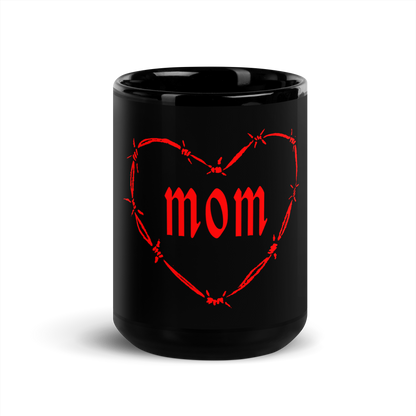Red Tattoo Mom Heart Glossy Mug