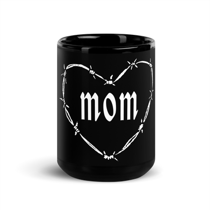 White Mom Heart Mug