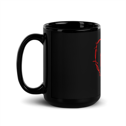 Red Tattoo Mom Heart Glossy Mug