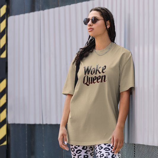 WOKE QUEEN Oversized faded t-shirt