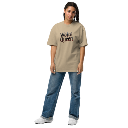 WOKE QUEEN Oversized faded t-shirt