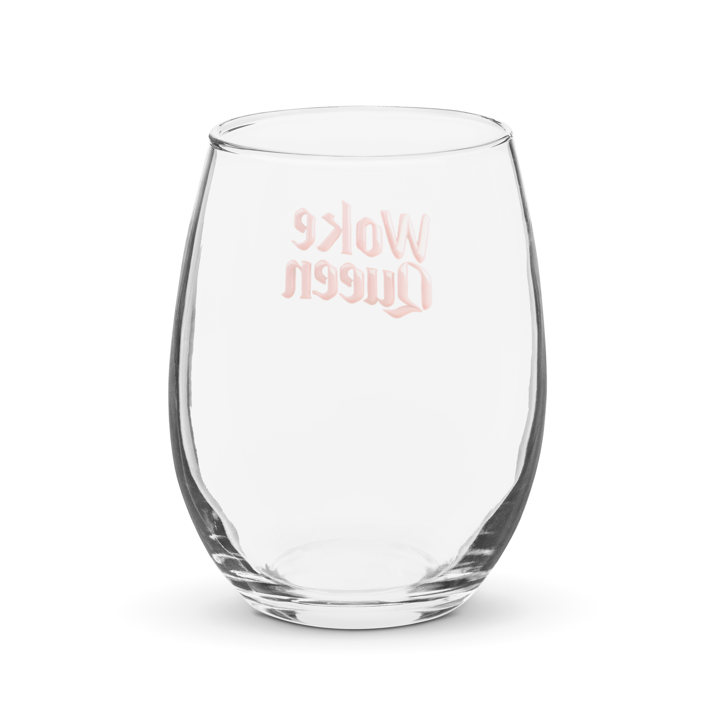 Woke Queen Stemless wine glass