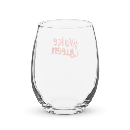 Woke Queen Stemless wine glass