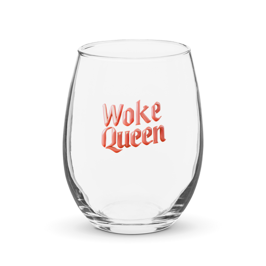 Woke Queen Stemless wine glass