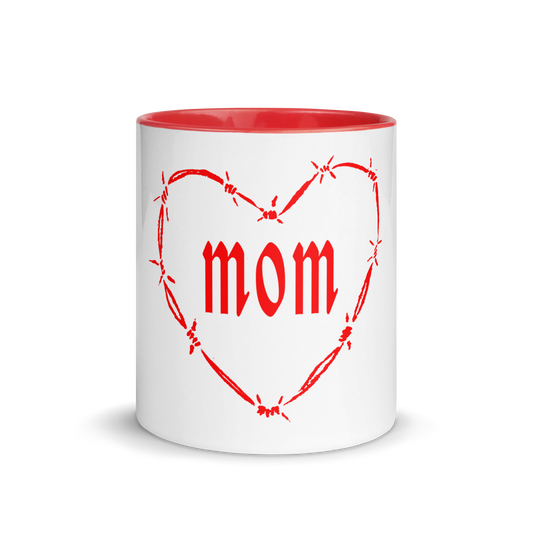 Red Mom Heart Mug